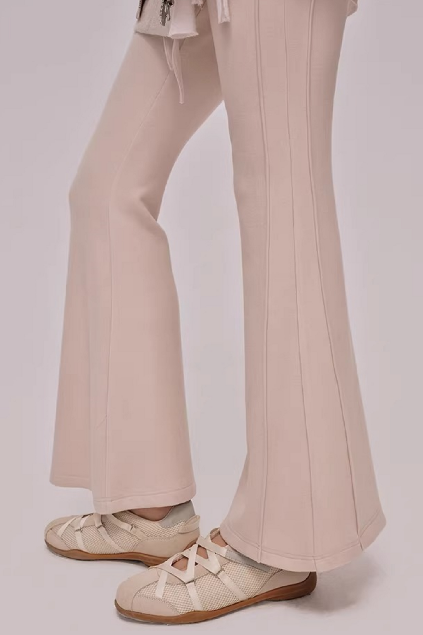 High-Waisted Ribbed Flared Pants