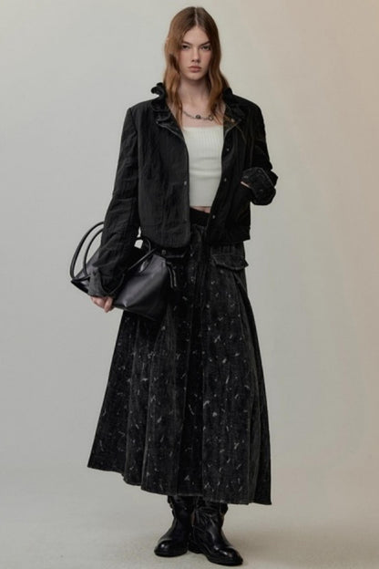 Patchwork Square Collar Knit Top