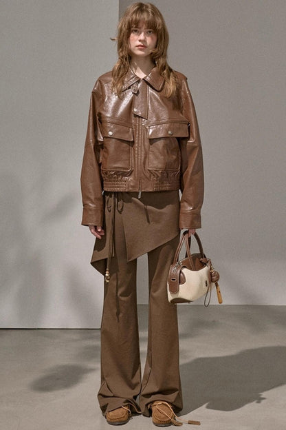 Waist Curtain Micro Flared Pants