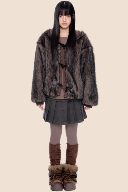 Faux Fur Hooded Jacket