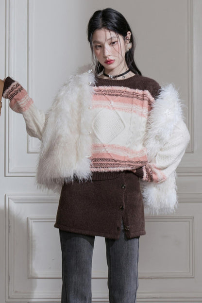 Sunset Gradient Knit Top & Skirt Set