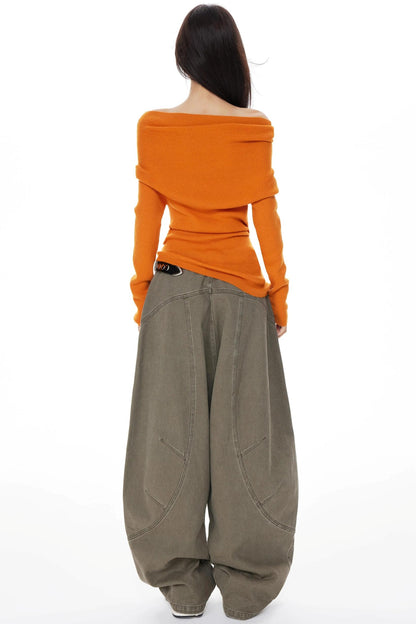 One-Shoulder Knit Sweater