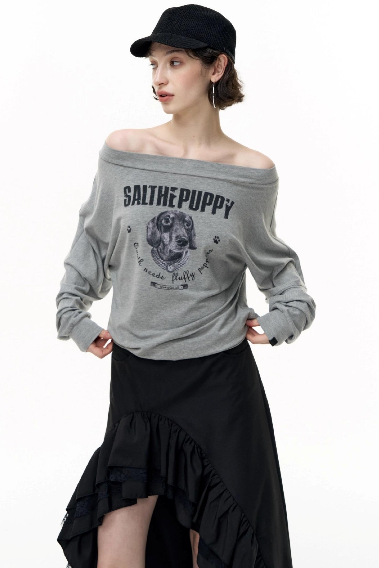 Puppy Print Long Sleeve T-shirt