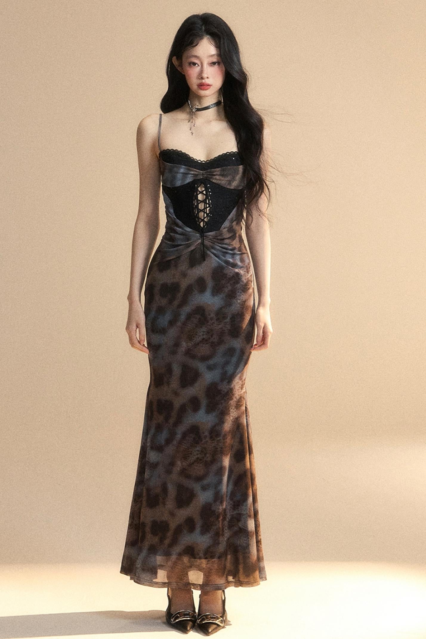 Venus Lace Leopard Dress