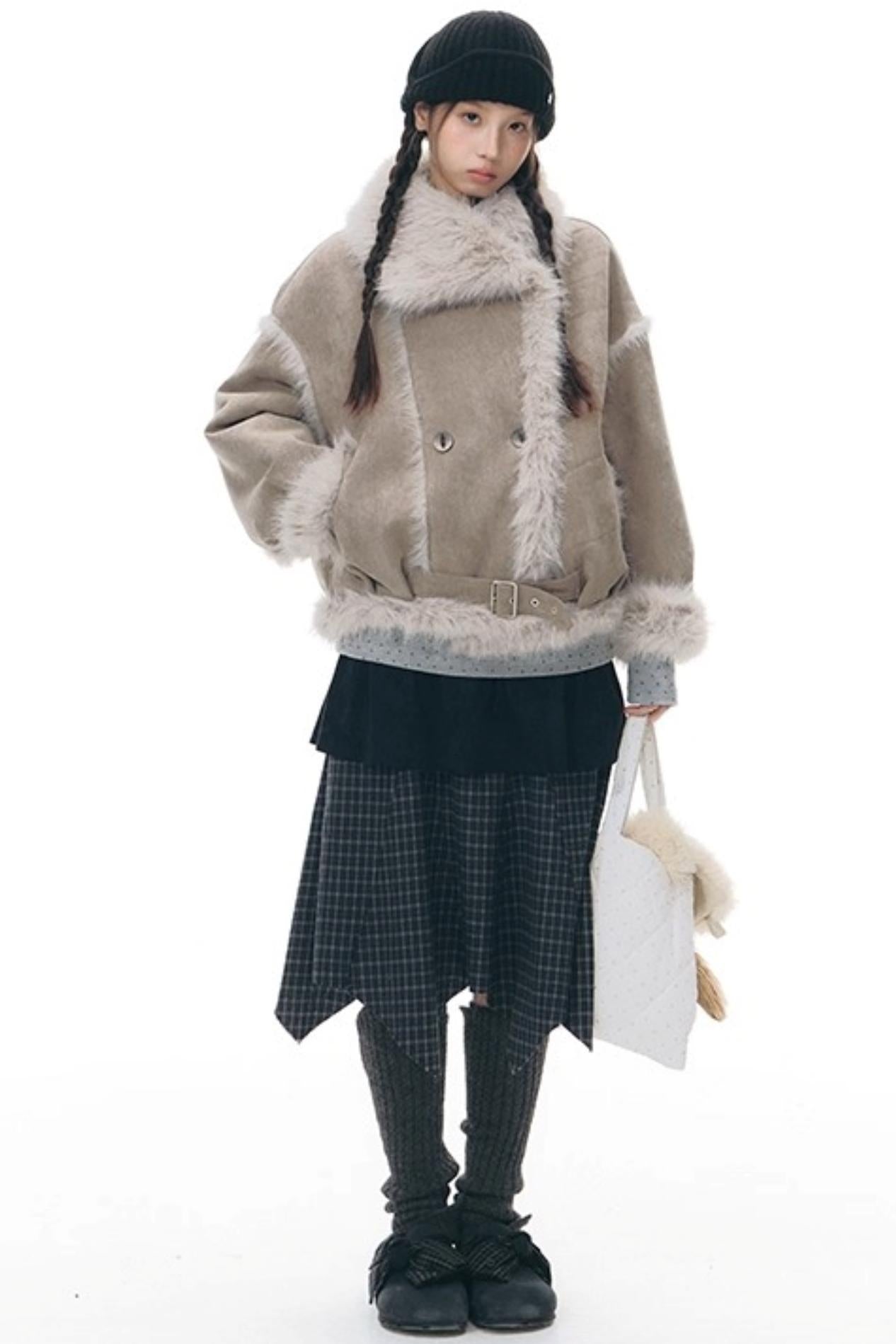 Patchwork Irregular Umbrella Skirt