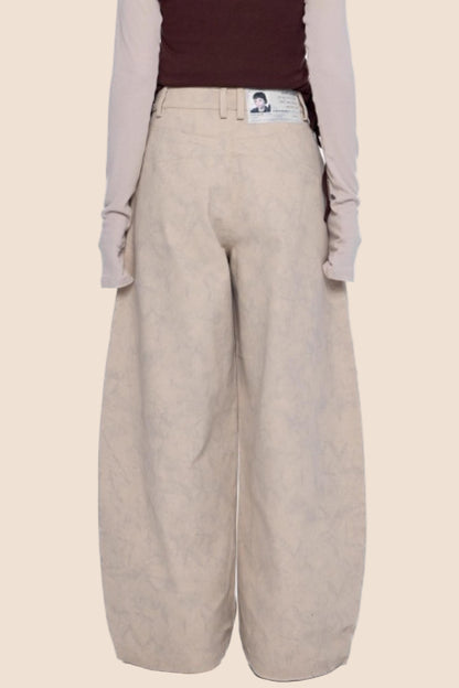 Retro Scimitar Wide-Leg Pants