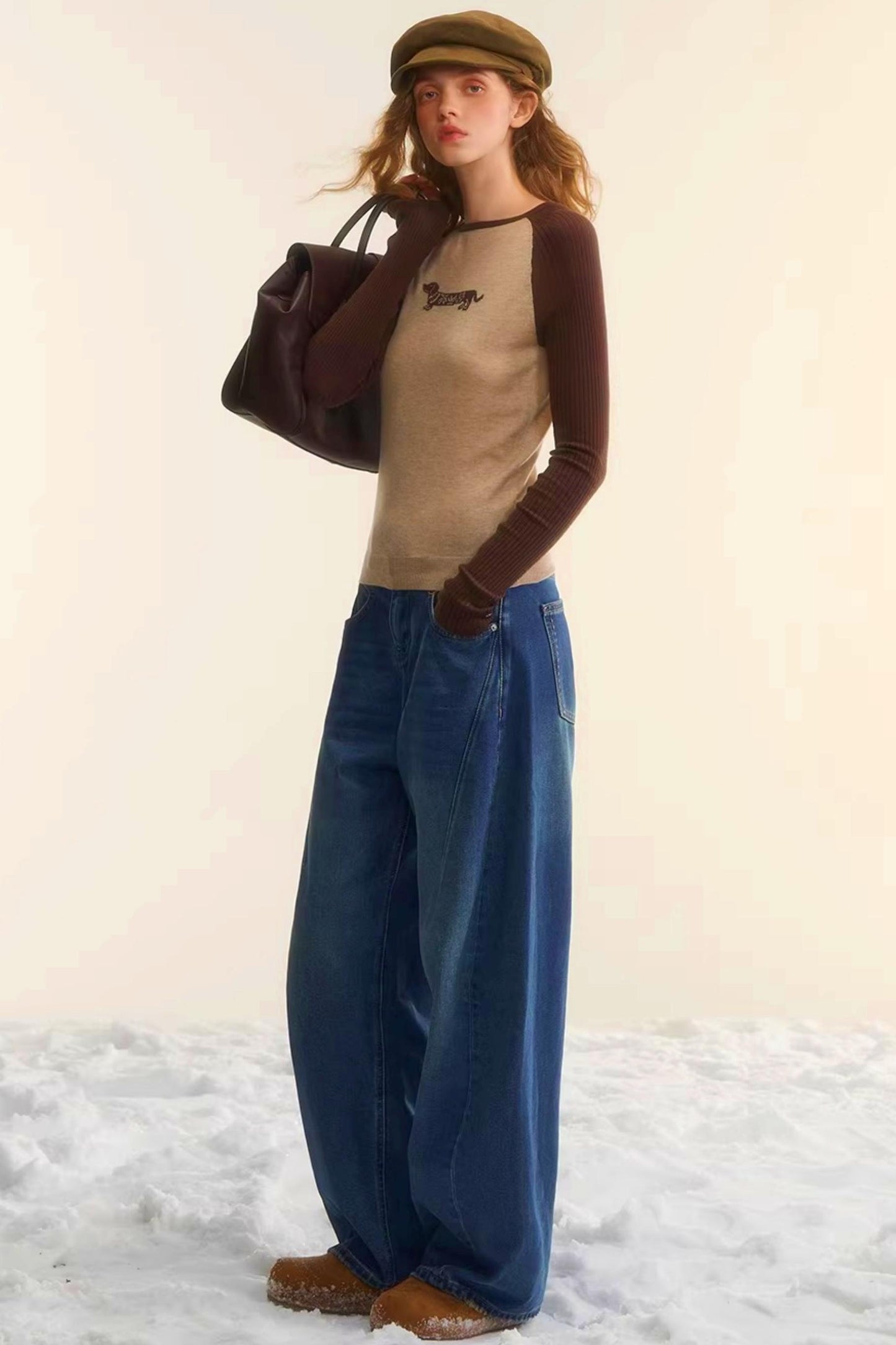 Brushed Distressed Retro Jeans