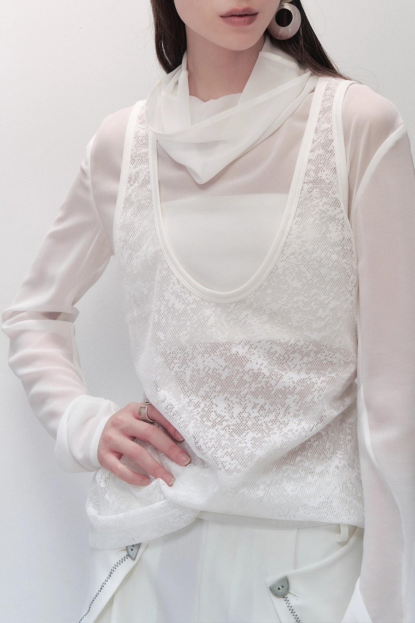 Sparse Shadow Lace Top