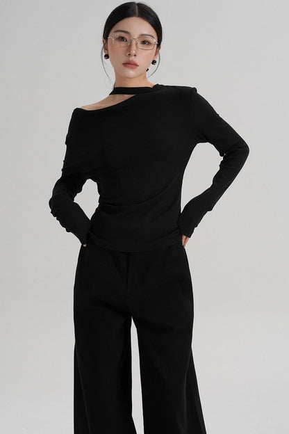 High-End Design Long-Sleeved T-Shirt Top