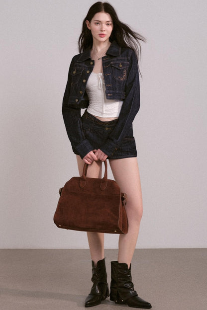 Low-Rise Denim Skirt