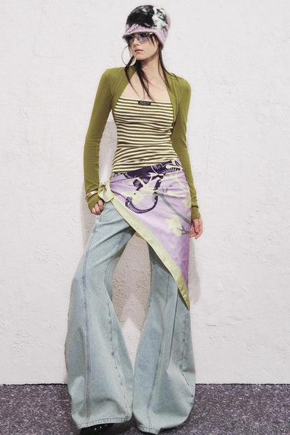 Split Sickle Pocket Heavy Jeans