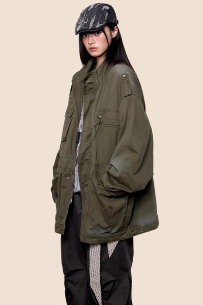 American Vintage Distressed Cargo Jacket