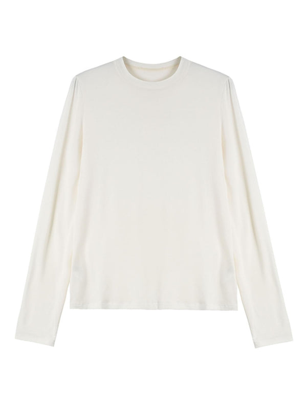 Seamless Long-Sleeved Wool Knit Top