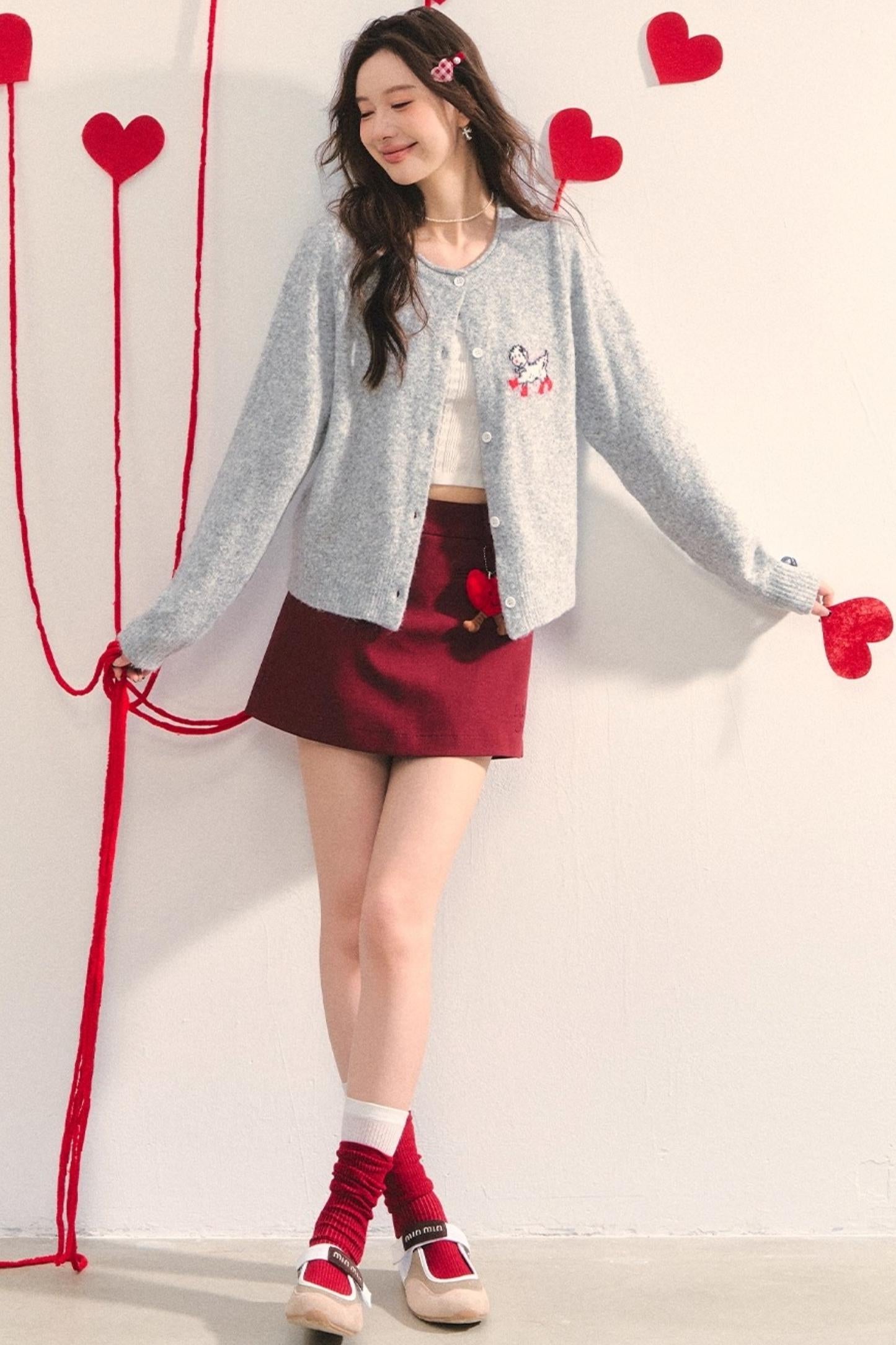 Soft Glutinous Dalmatian Jacquard Cardigan