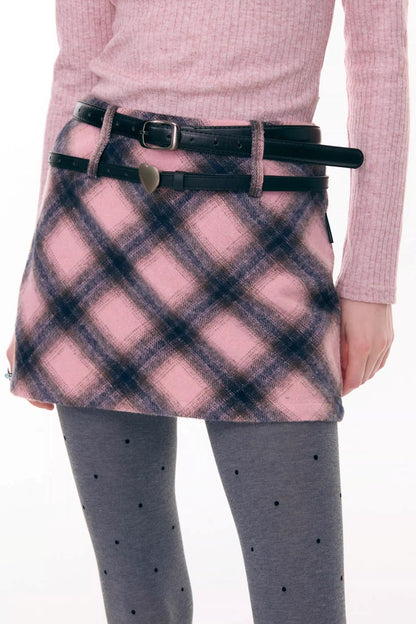 Misty Rain Plaid Skirt