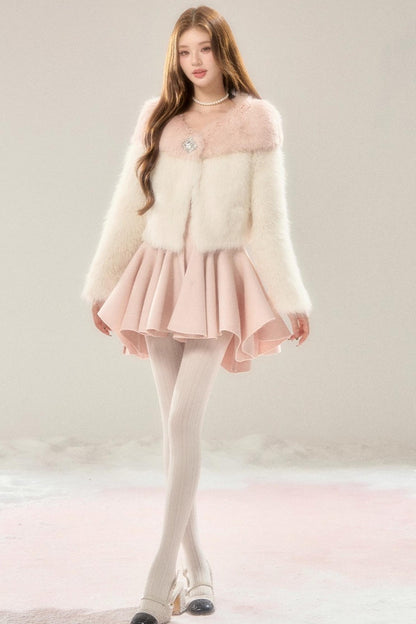 Romantic Sweetheart Woolen Dress Set-Up