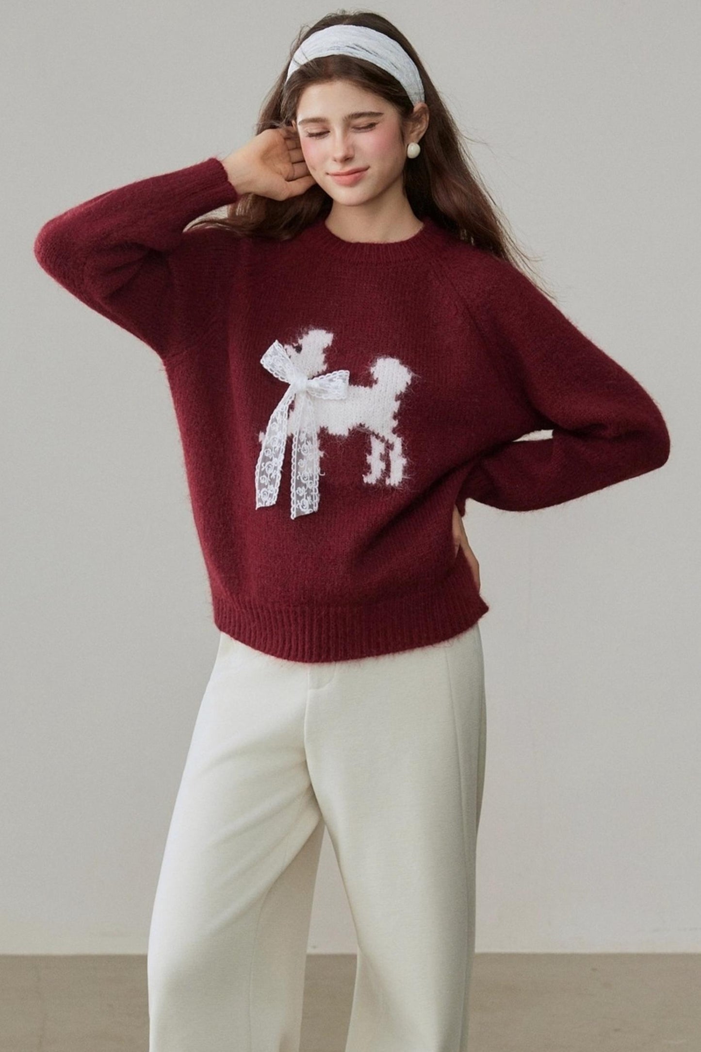 High-Waisted Velvet Wide-Leg Pants