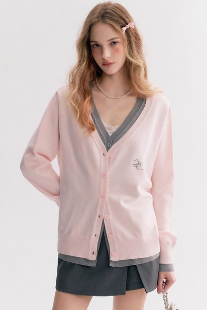 Soft Pink V-Neck Sweater