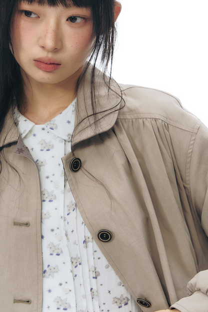 Double-Sided Doll Collar Trench Coat