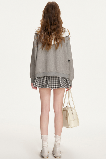 Lace Patchwork Hooded Jacket