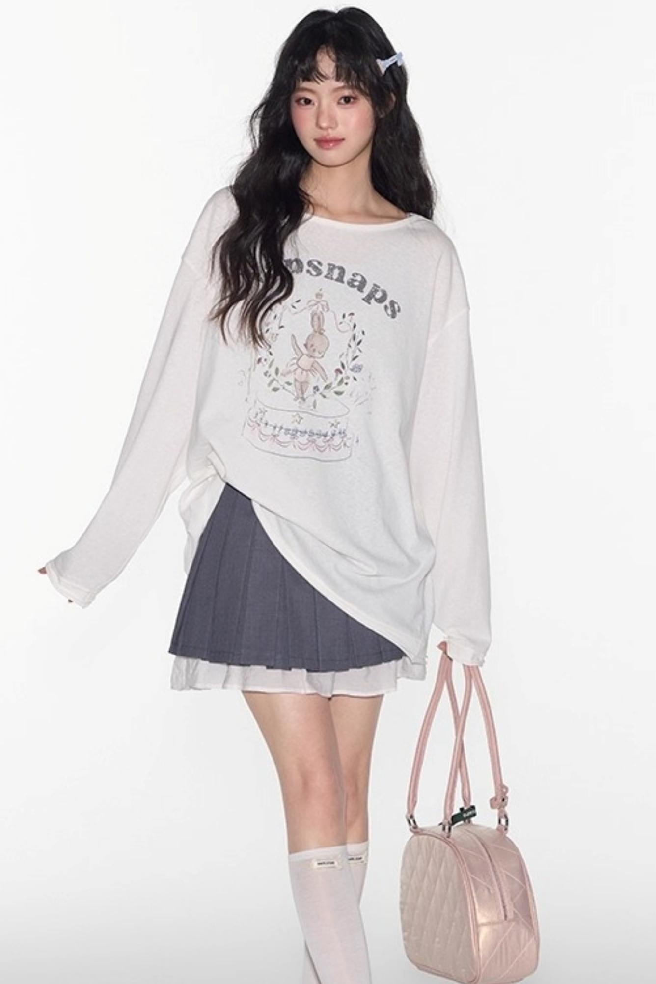 Gray A-Line Lace Skirt