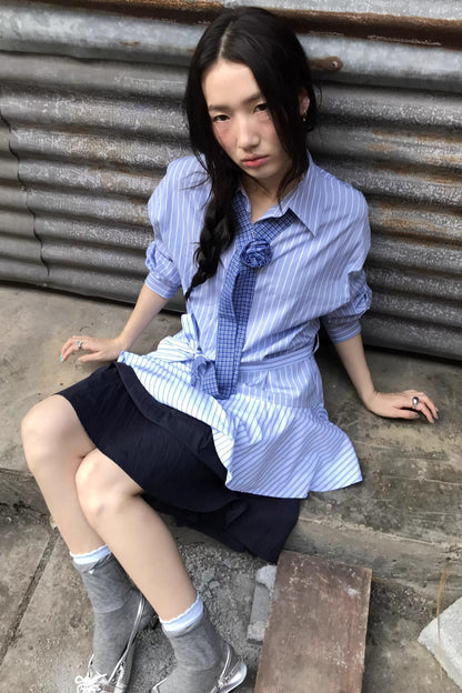 Layered Wave Stripes Dress