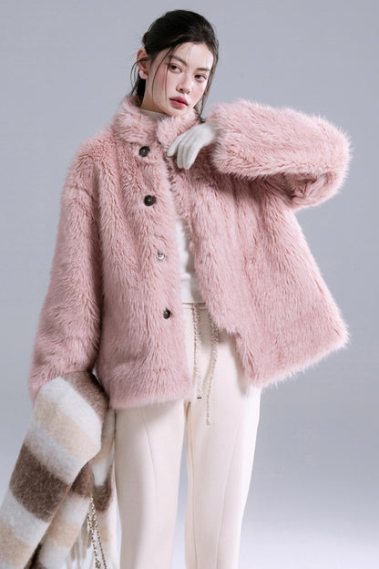 Frost Gray Reversible Fur Jacket