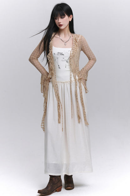 Summer Black-White Halter Dress