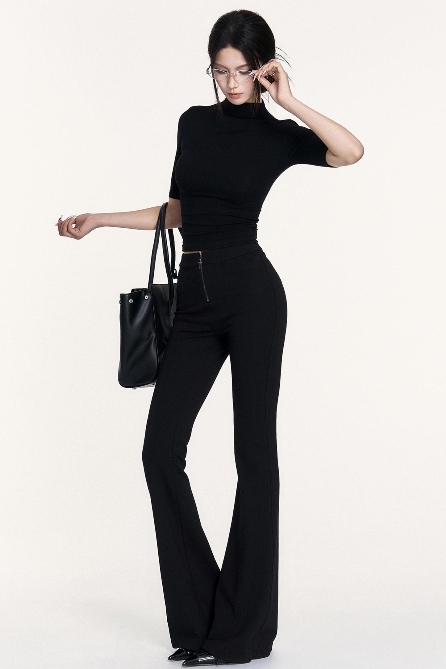 Black Small Turtleneck Top