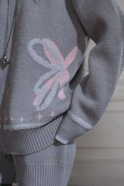 Cloud Gray Collar Knitwear Set