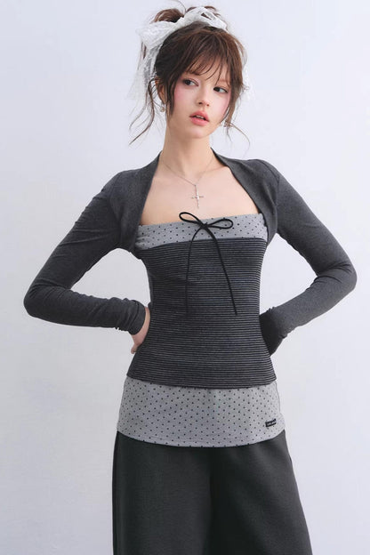 Color-Block Polka Dot Top Set-Up