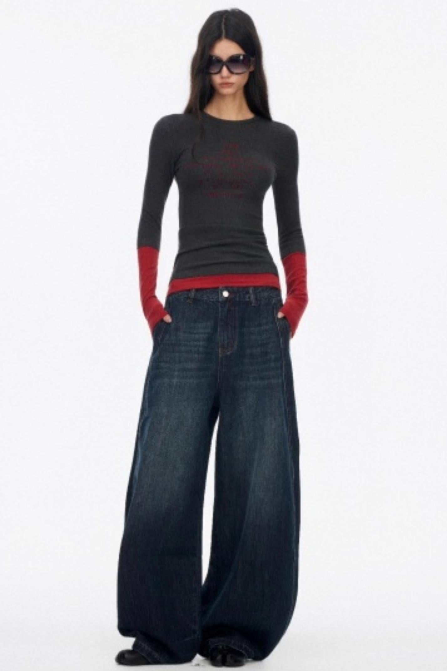 Layered Letter Print Top