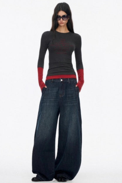 Layered Letter Print Top