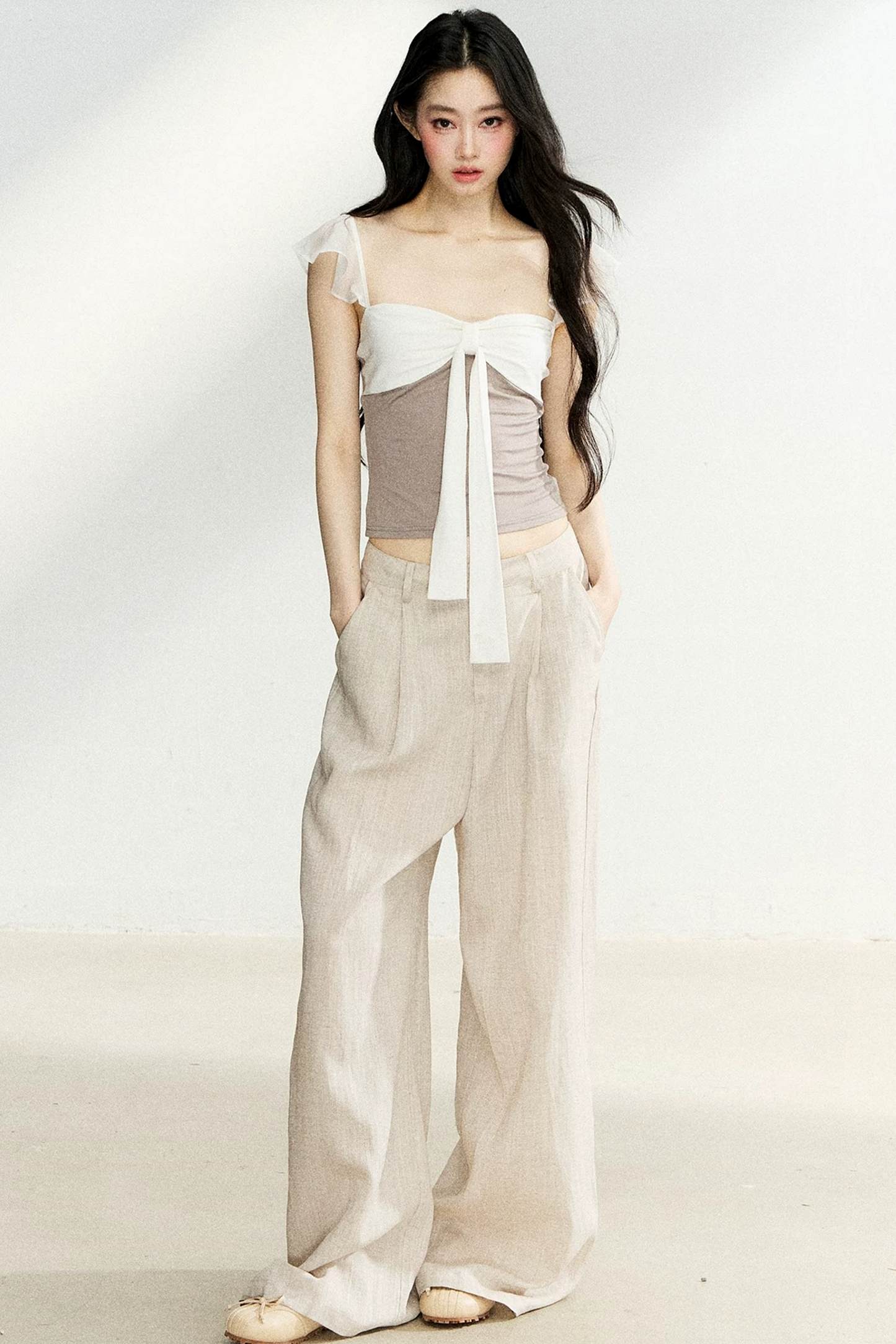 Linen Drape Wide-Leg Pants