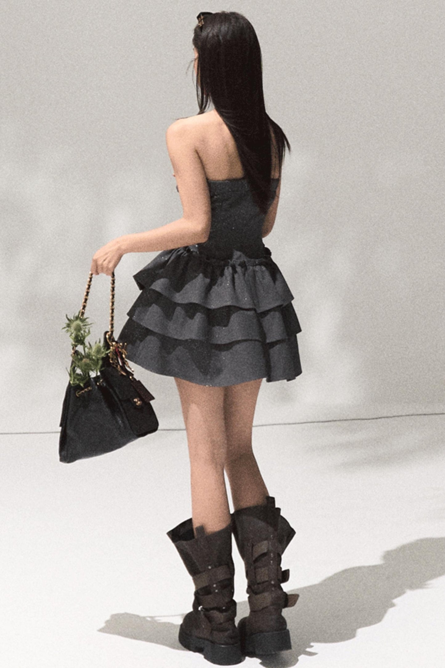 Girls Heart Wool Sequin A-Line Skirt Dress