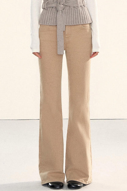 Washed Denim Flared Pants