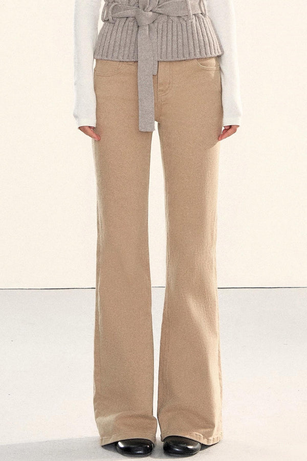 Washed Denim Flared Pants