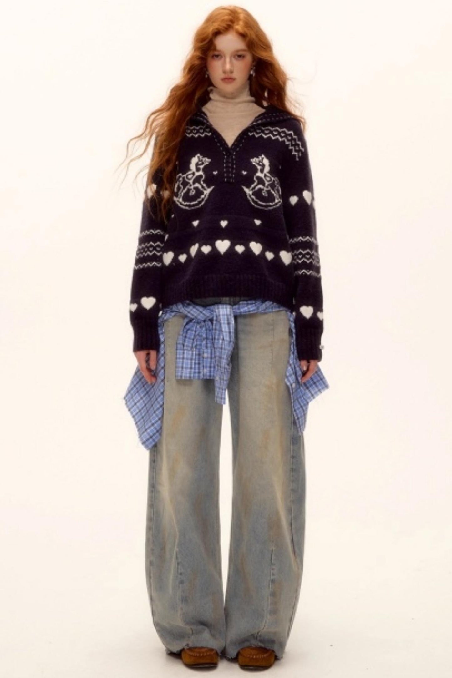 Retro Jacquard Knit Sweater