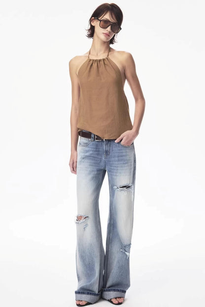 Tencel Ramie Halter Top