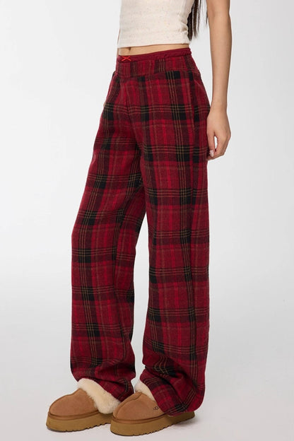 Red Winter Casual Pants