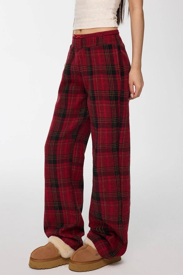 Red Winter Casual Pants