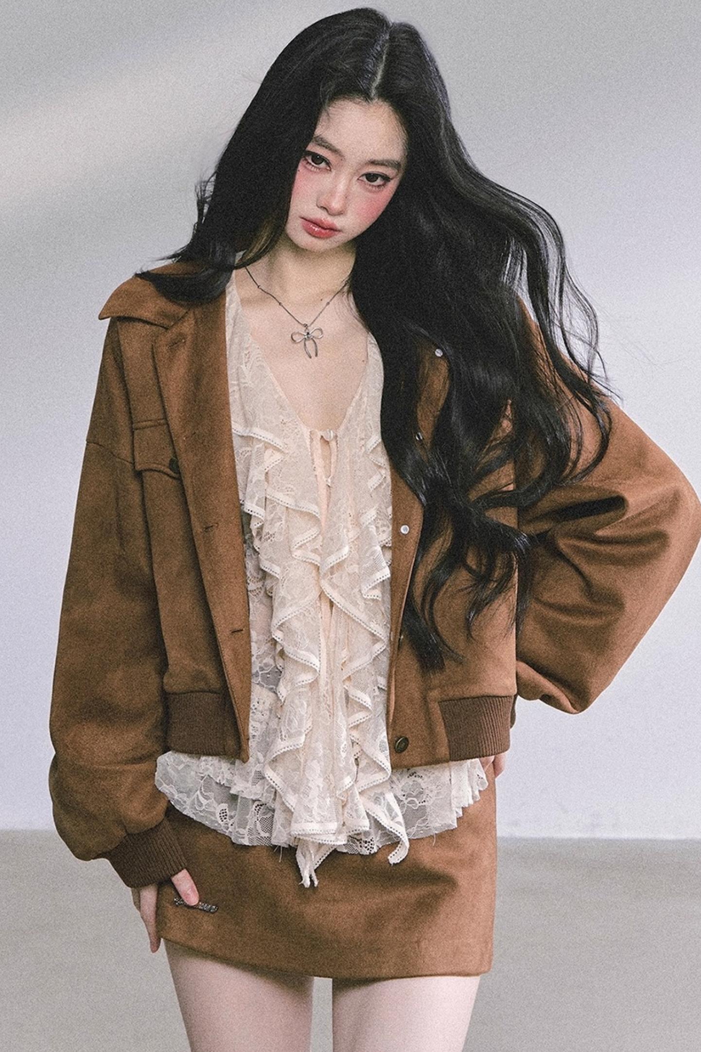 Coffee Shade Long Sleeve Top