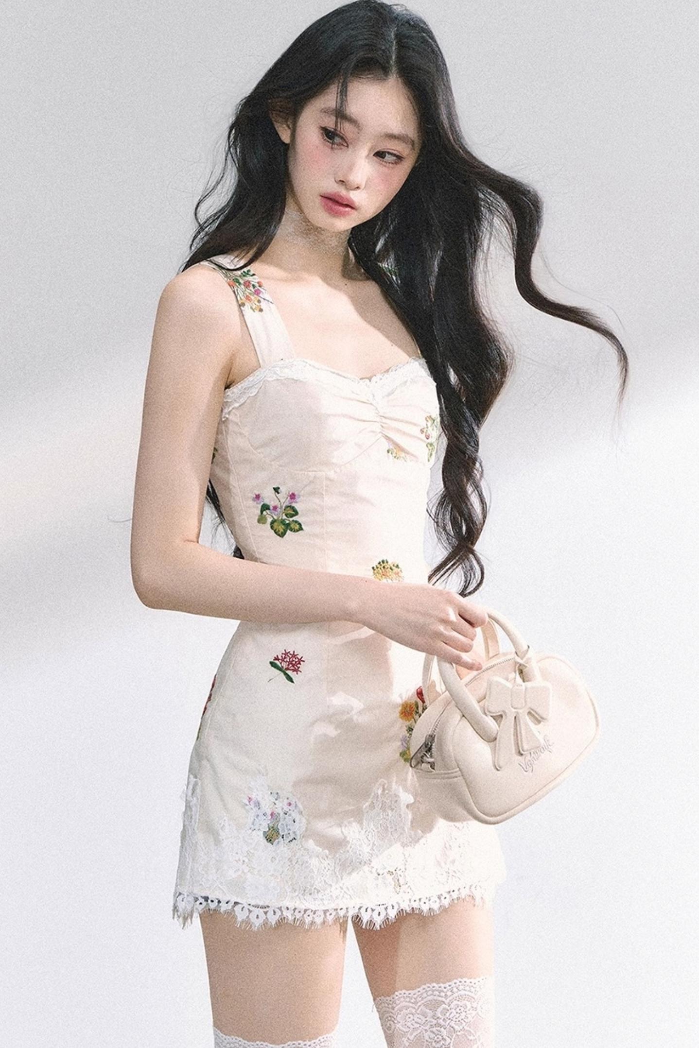 One-Shoulder Lace Mini Dress