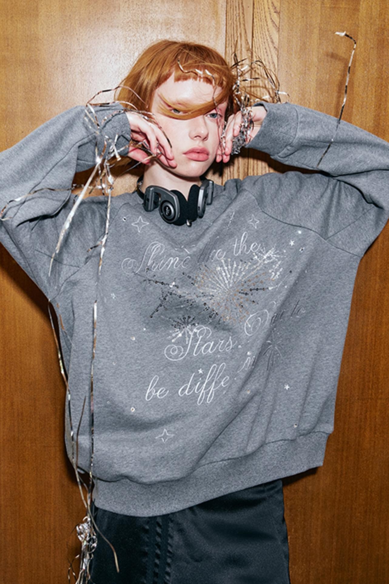 Fireworks Ambience Draped Sweatshirt