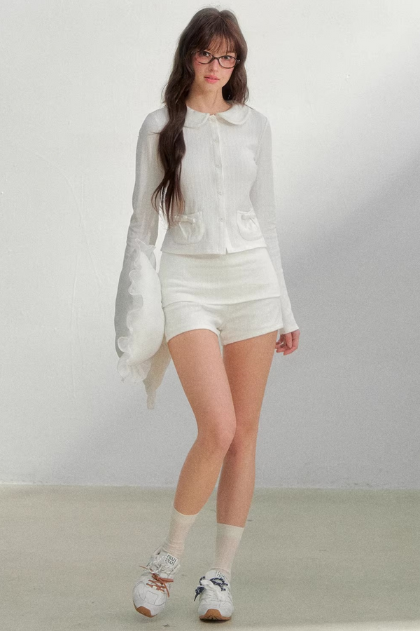 Printed Doll Collar Blouse Set-Up