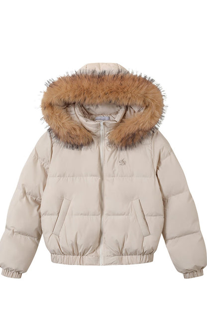 Fur Collar Hooded Down Jacket