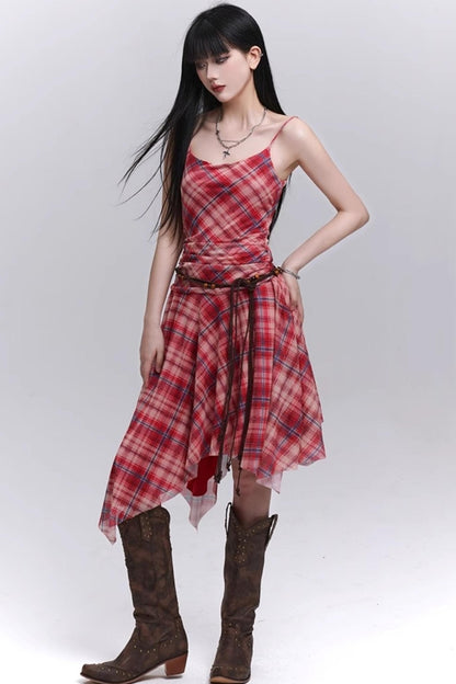Plaid Halter Dress