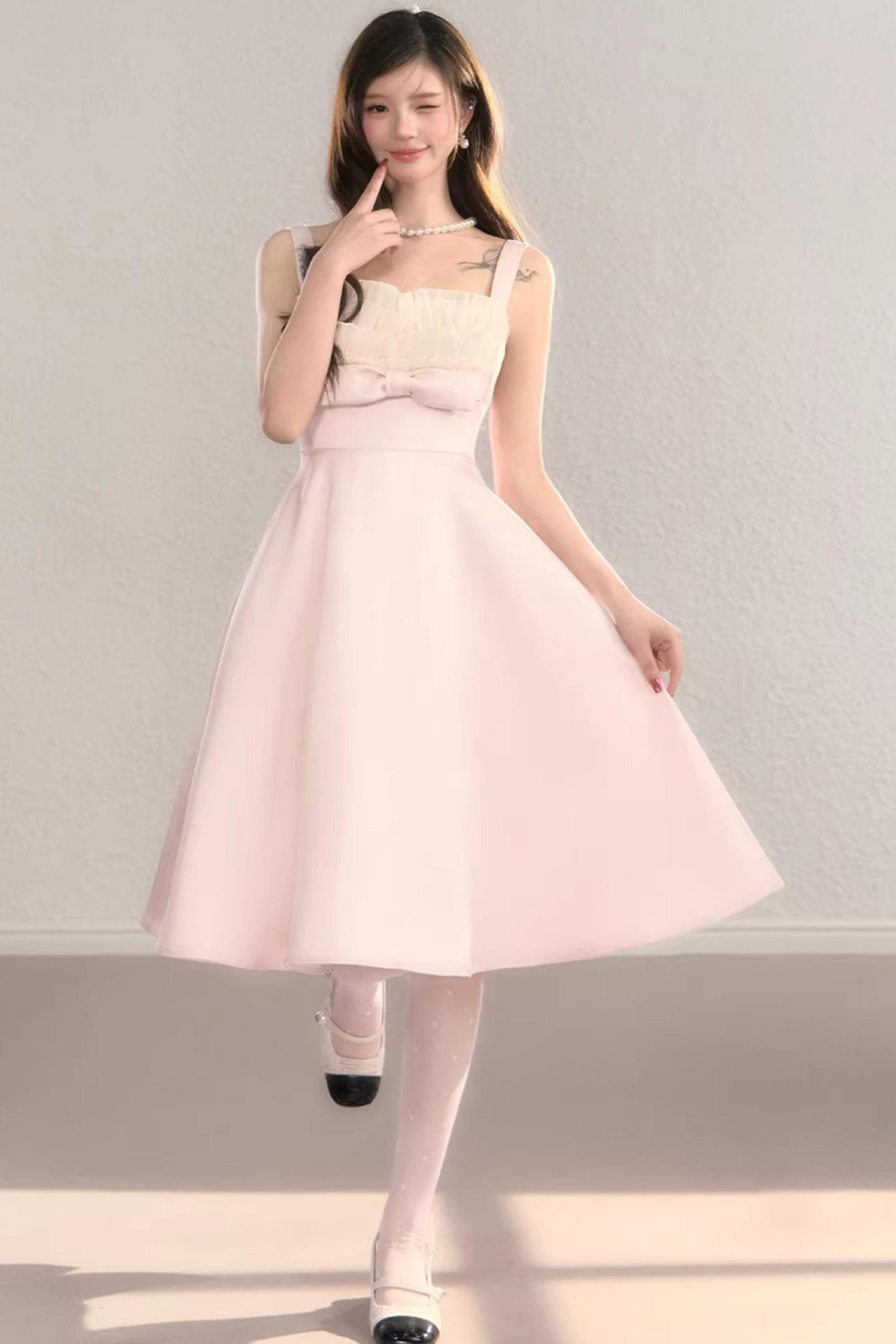 Light Pink Princess Lace Dress