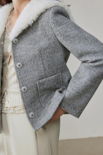 Wool Tweed Short Coat