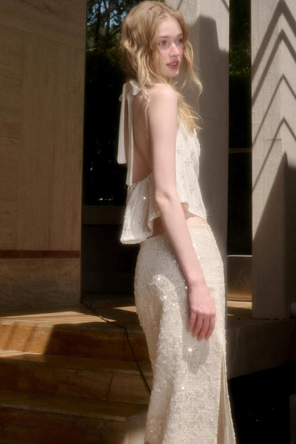 Celestial Slouchy Suit With Knit Skirt Set-Up